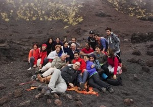 Lucia's Camino group at Mt Atna.