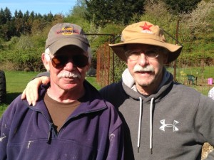 Me and buddy Chris, Nam combat vet, wearing his commie hat.   We walk and talk frequently.