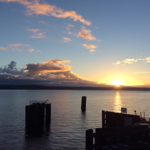 Sunrise from the ferry this morning.