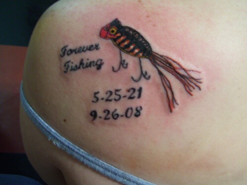 Fishing lure tattoo  Fishing lure tattoo, Hook tattoos, Grandfather tattoo