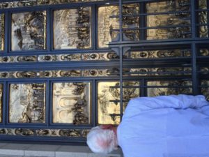 Beautiful bronze doors at Grace Cathedral.