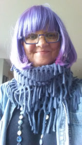 Patty, one of my other Vashon buddies sporting her purple wig.  